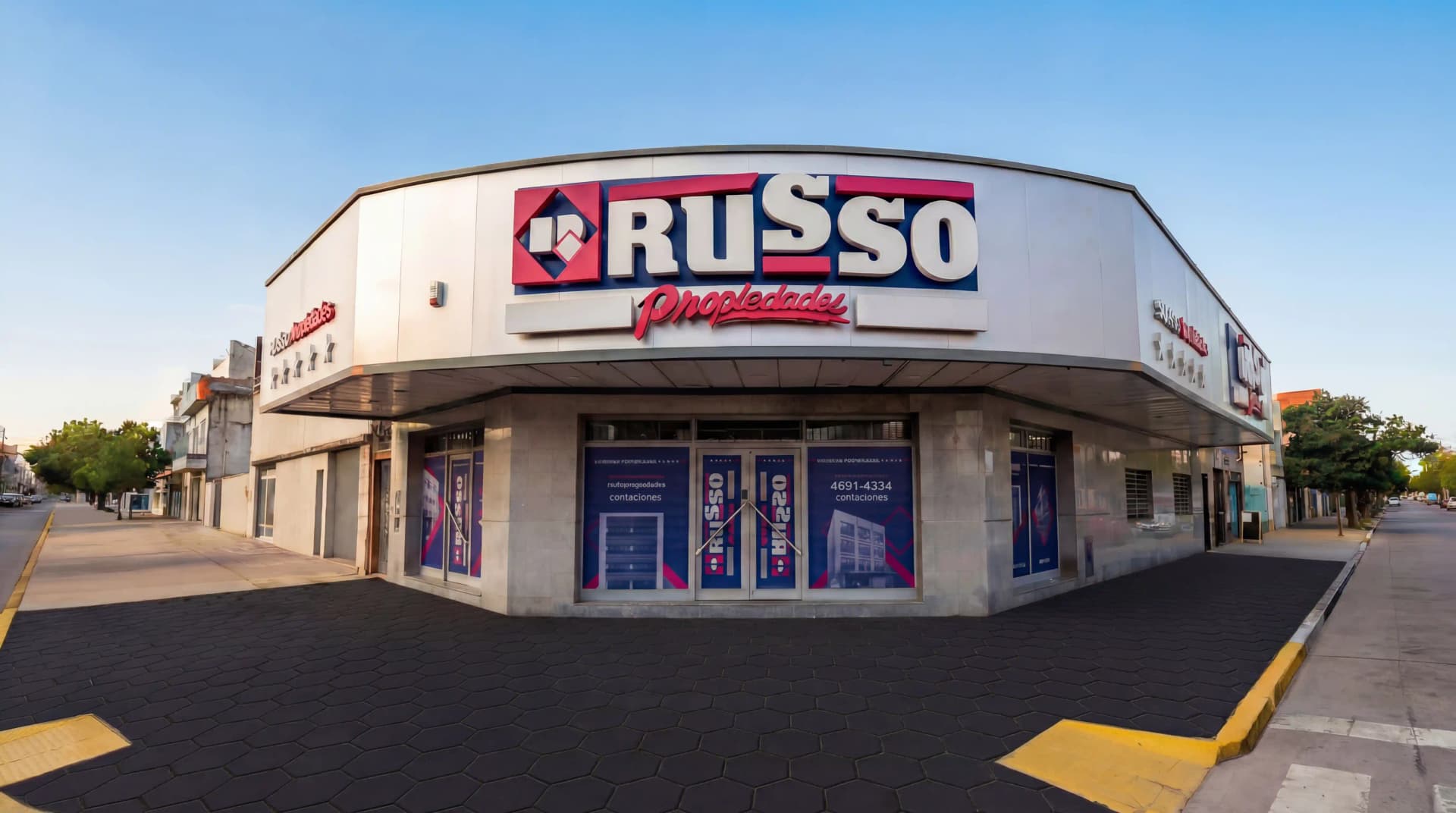 Frente del local de Russo Propiedades en Av. Perón 3501, San Justo